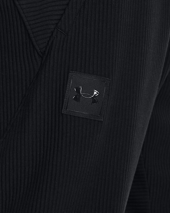 Men's UA Ottoman Fleece Tapered Pants in Black image number 4